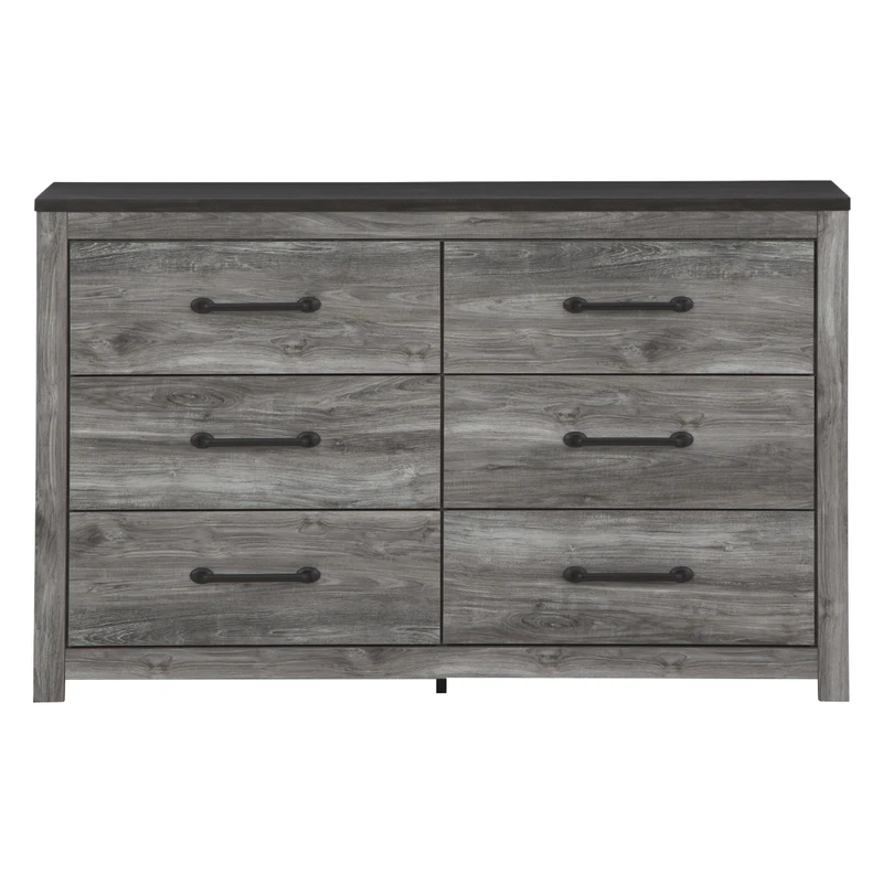 Bureau à 6 tiroirs en bois/MDF gris foncé - Bronyan