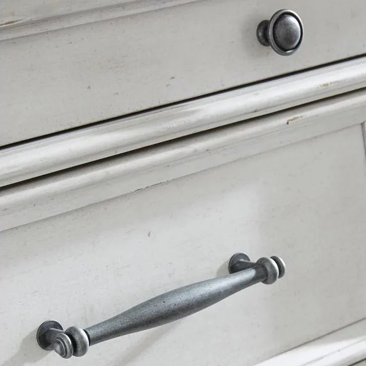 Bureau à 9 tiroirs en bois/placage blanc - Kanwyn