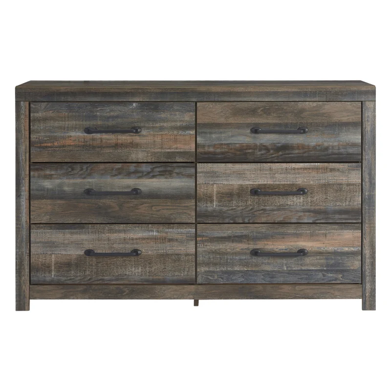 Bureau à 6 tiroirs en bois/MDF multi gris - Drystan