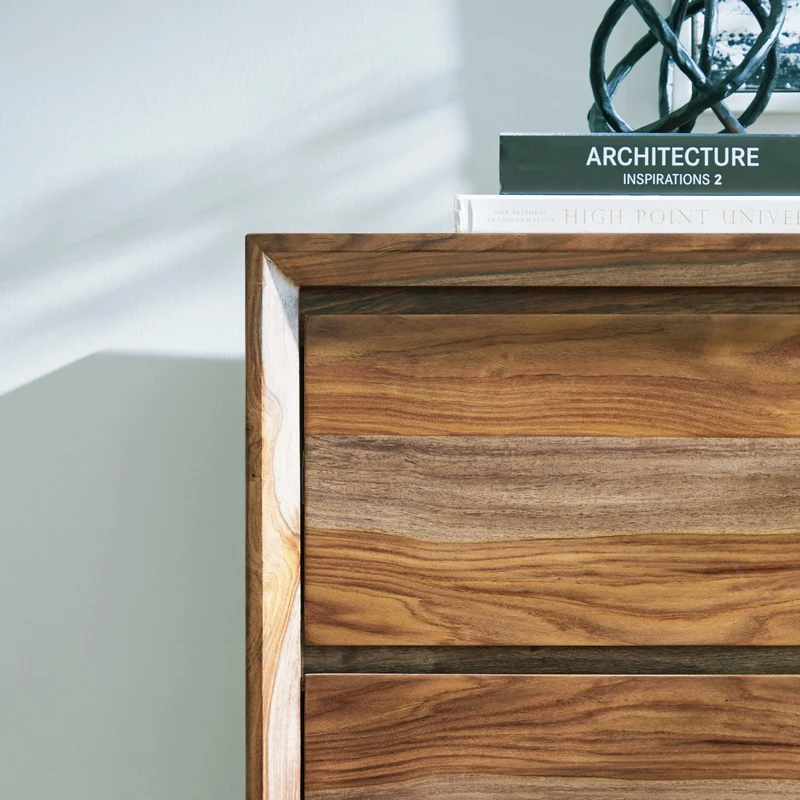 Bureau à 6 tiroirs en bois/MDF brun naturel - Dressonni