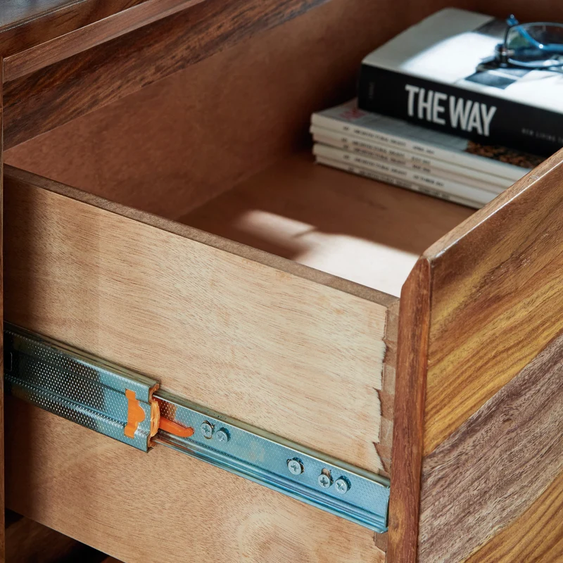 Bureau à 6 tiroirs en bois/MDF brun naturel - Dressonni