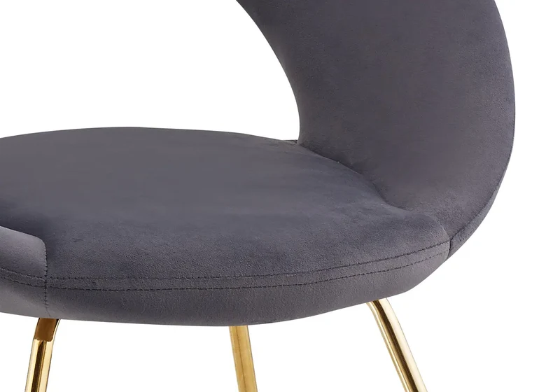 Chaises velours gris arrondies dossier ouvert - Babel x4