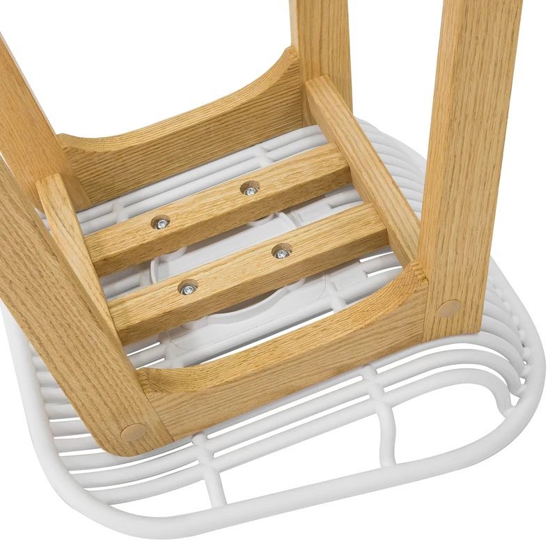 SoBuy FST77-W Tabouret de Bar Design Chaise de Bar Cuisine avec Repose-Pieds Piètement en Bois de Chêne