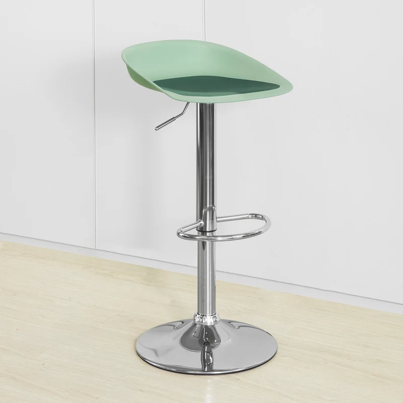 SoBuy FST75-GR Tabouret de Bar Design Chaise de Bar Cuisine Rotatif sur 360° Hauteur Réglable avec Repose-Pieds