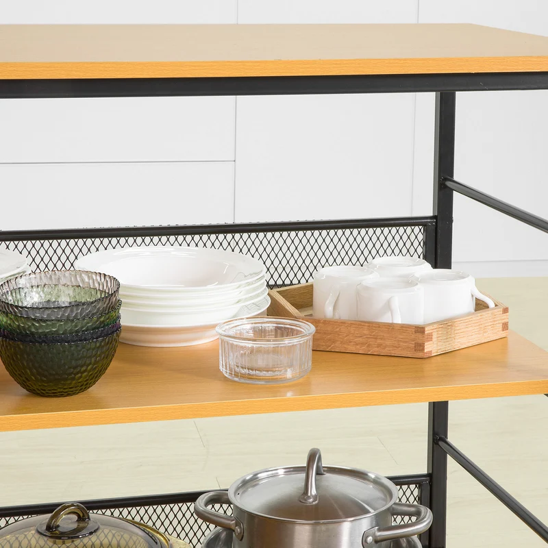 SoBuy FSB27-DN Table de Cuisine Meuble de Rangement Cuisine Buffet Table Console avec 2 étagères de Rangement
