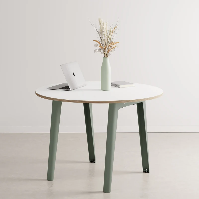 Table de réunion ronde NEW MODERN Ø 110cm - multiplis blanc