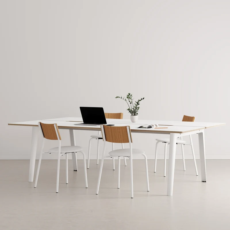Bureau open-space NEW MODERN 4 places - multiplis blanc