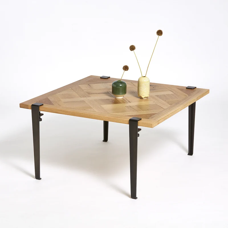 Table basse TIPTOE 80x80cm - parquet de Versailles