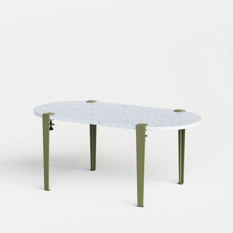 Table basse oblongue TIPTOE 100x50cm - plastique recyclé Venezia