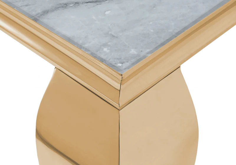 Table à manger rectangulaire marbre gris or - Neo