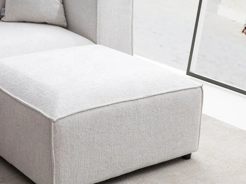Canapé Modulable - Chenille - 4 Places + 1 Pouf