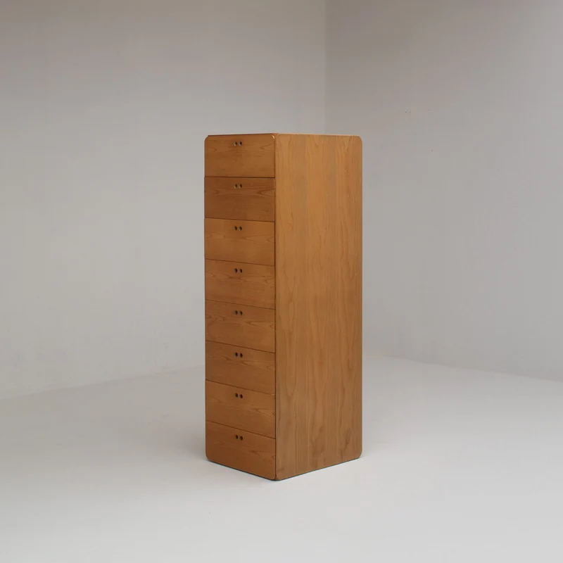 Tall Wooden Drawer Cabinet by Derk Jan De Vries
