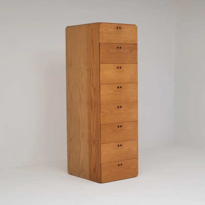 Tall Wooden Drawer Cabinet by Derk Jan De Vries