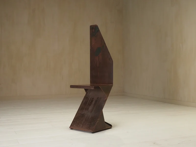 Sculptural postmodernism steel chair