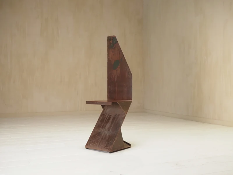 Sculptural postmodernism steel chair