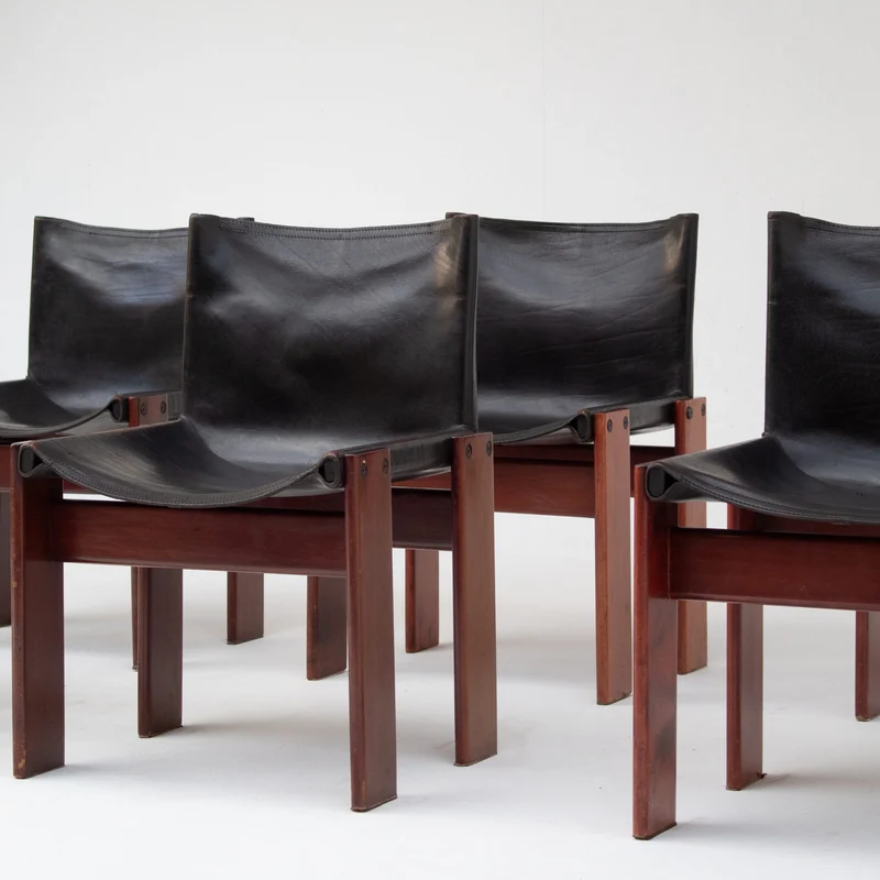 Set of 6 Monk Chairs by Afra & Tobia Scarpa for Molteni