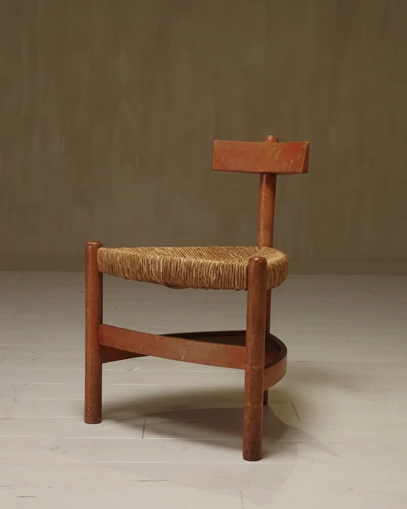 Architectural Dutch 1960's wooden accent chair