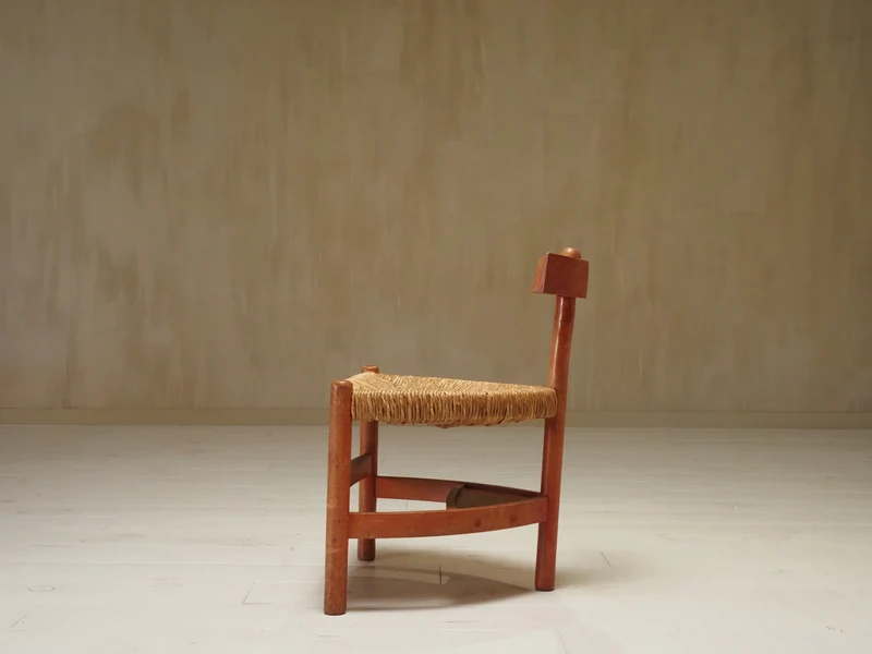 Architectural Dutch 1960's wooden accent chair