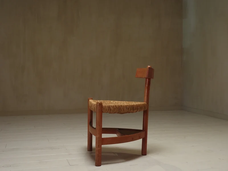 Architectural Dutch 1960's wooden accent chair