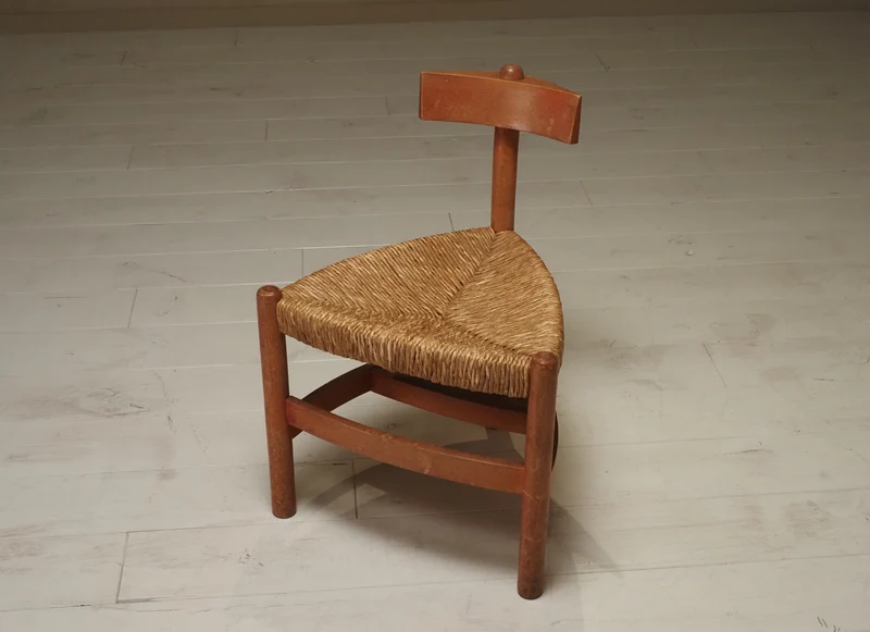Architectural Dutch 1960's wooden accent chair