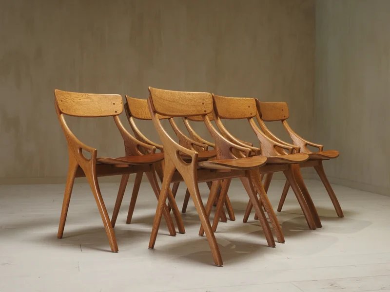 6 Arne Hovmand Olsen Dining Chairs for Mogens Kold Mobelfabrik 1959