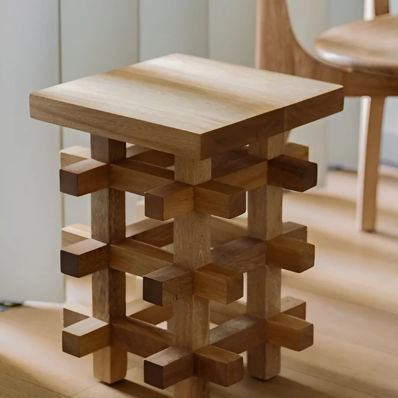 Solid Wood Stool - JUNCO Series by Daniel Couttolenc, American Walnut
