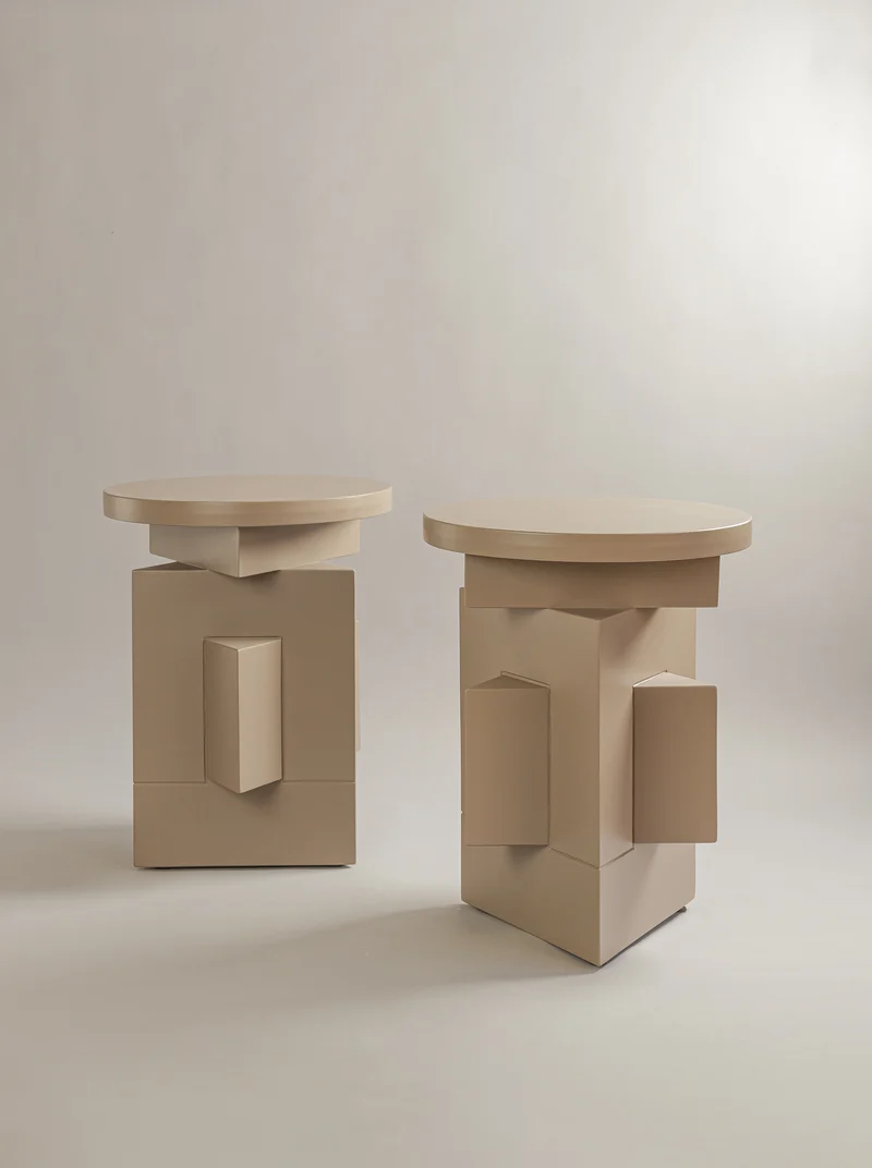 Lacquered Side Table - ASTER Series by Daniel Couttolenc, Lacquered MDF