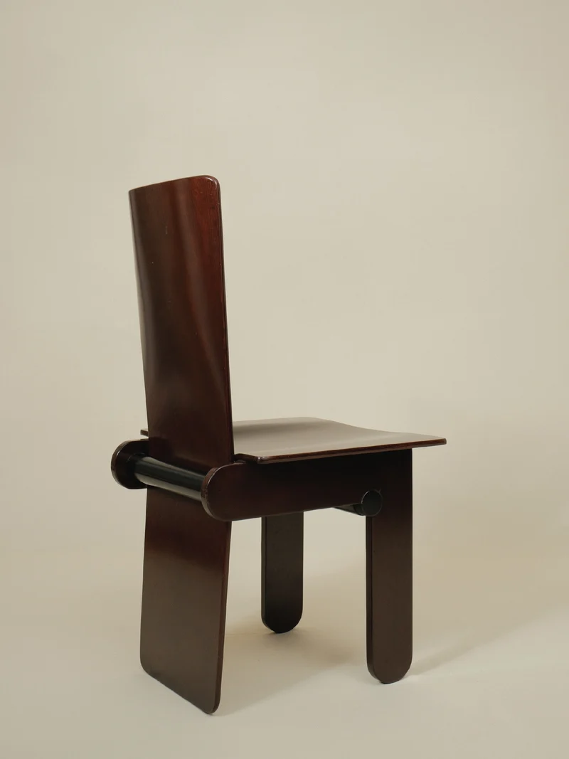 Carlo Scarpa Set of 4 Dining Wood Chairs