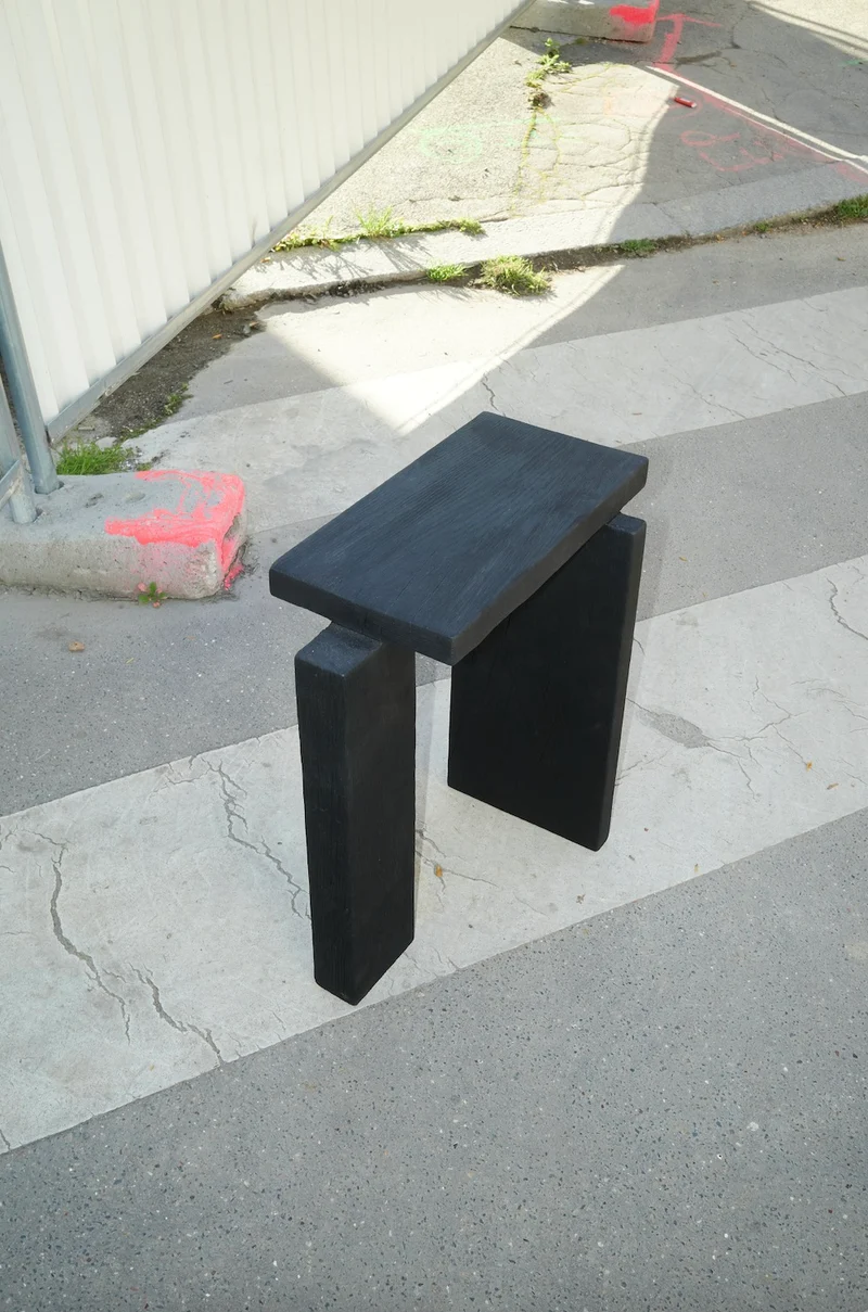 Performance Side Table in Burnt Oak