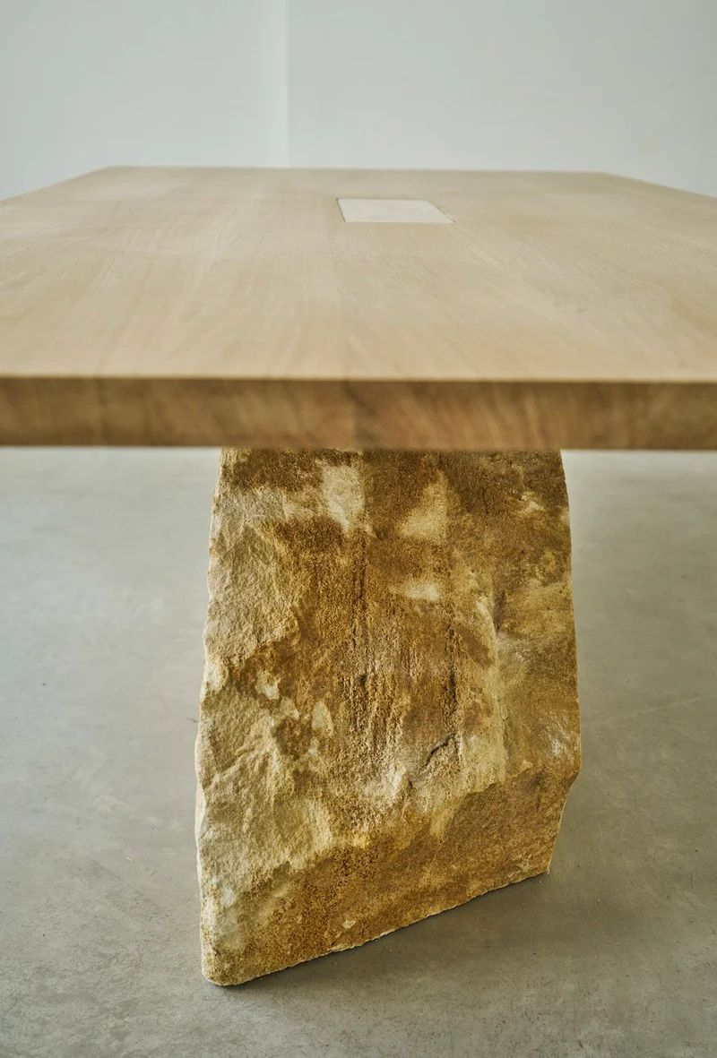 DINING TABLE ( 04 ) in Stone and Oak