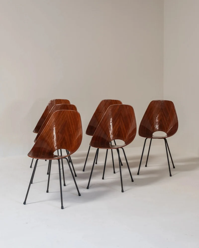 Set of 6 Medea Chairs by Vittorio Nobili, Italy, 1955
