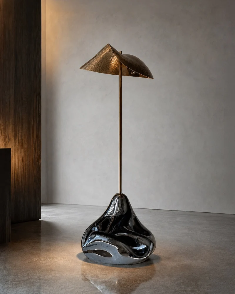 'Obsidian Lamp' Copper Floor Lamp
