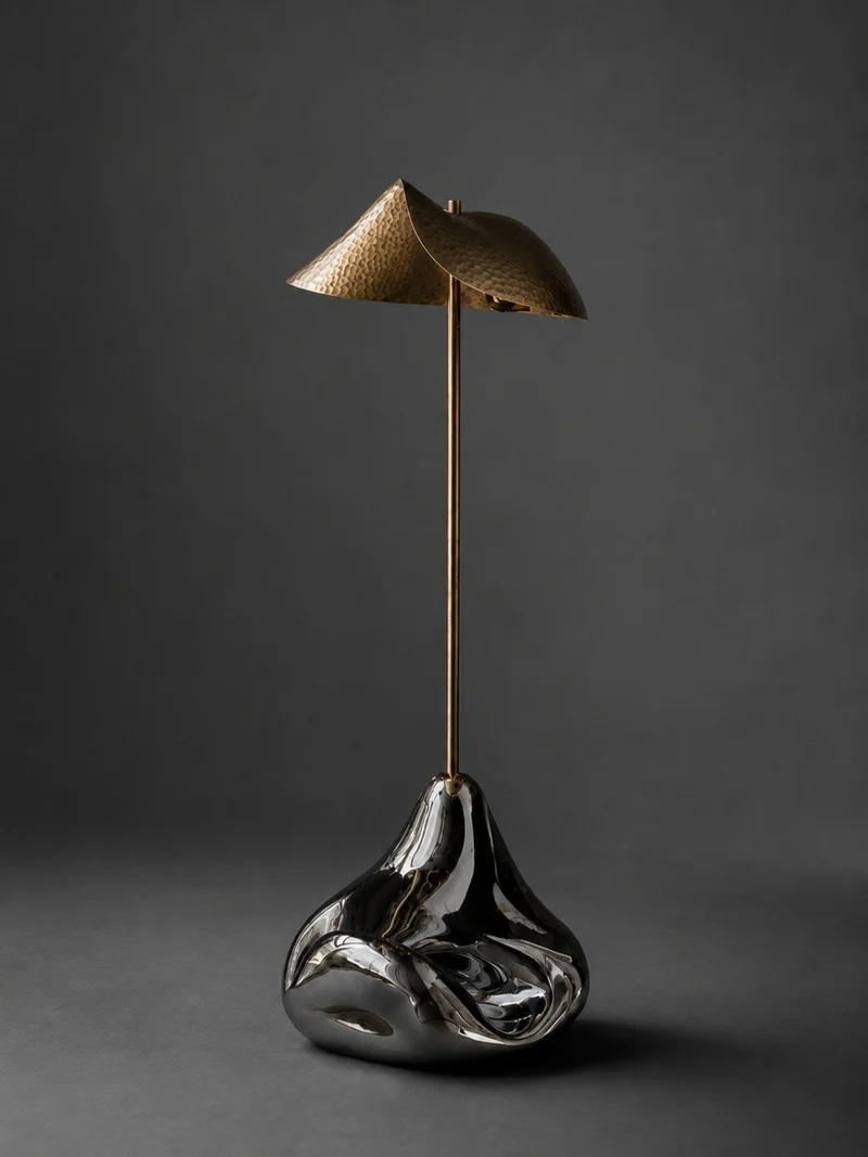 'Obsidian Lamp' Copper Floor Lamp
