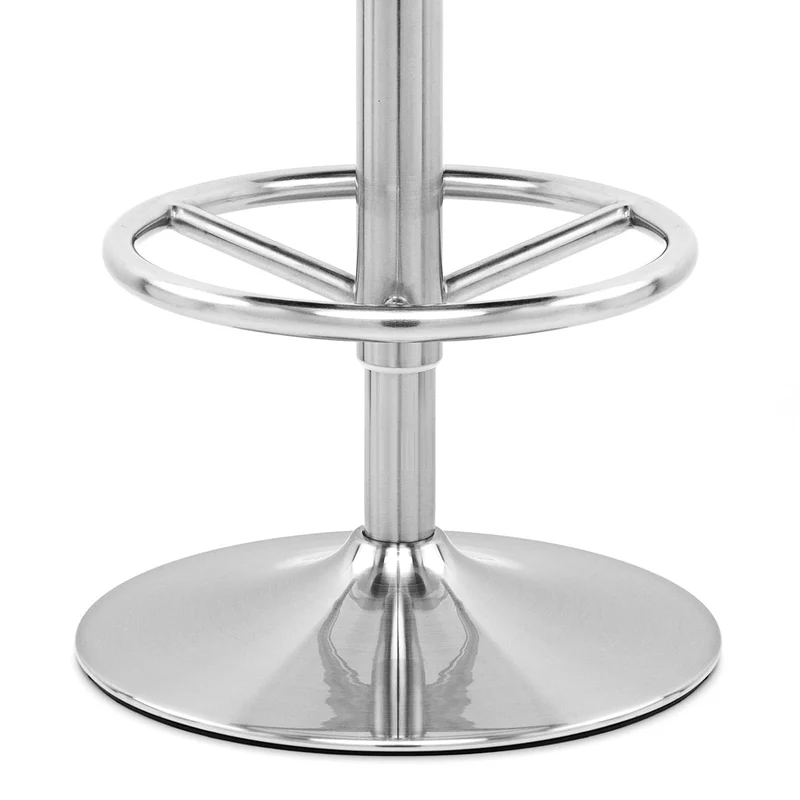 Chaise de Bar Faux Cuir Chrome Brossé - Château Gris