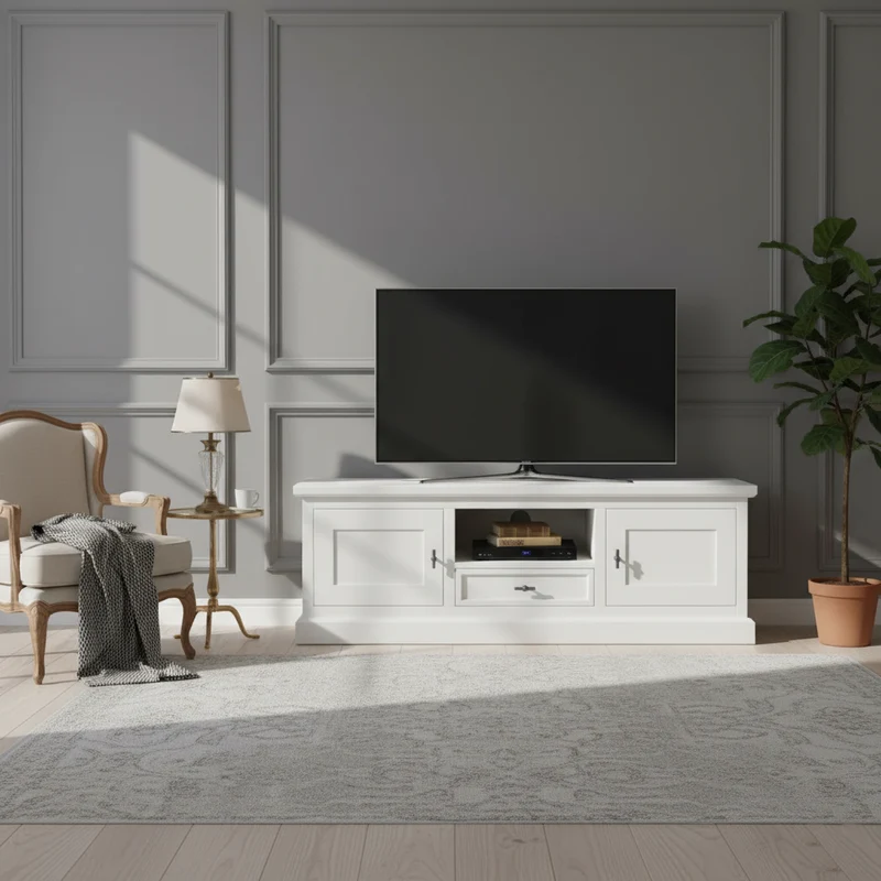 Meuble TV 2 portes 1 tiroir | Pin Tradition