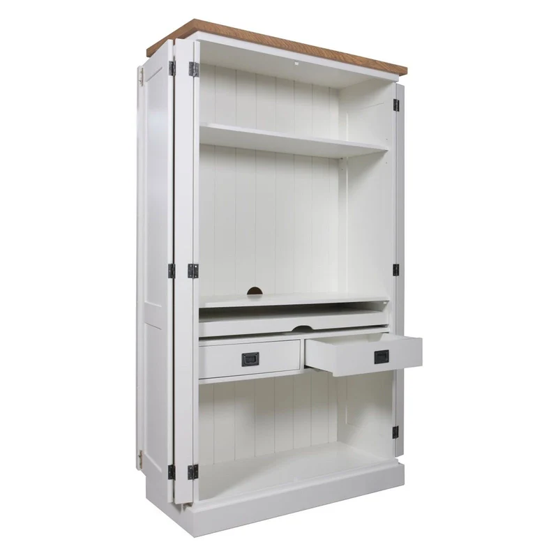 Meuble d'ordinateur "Chêne et Pin Chic"