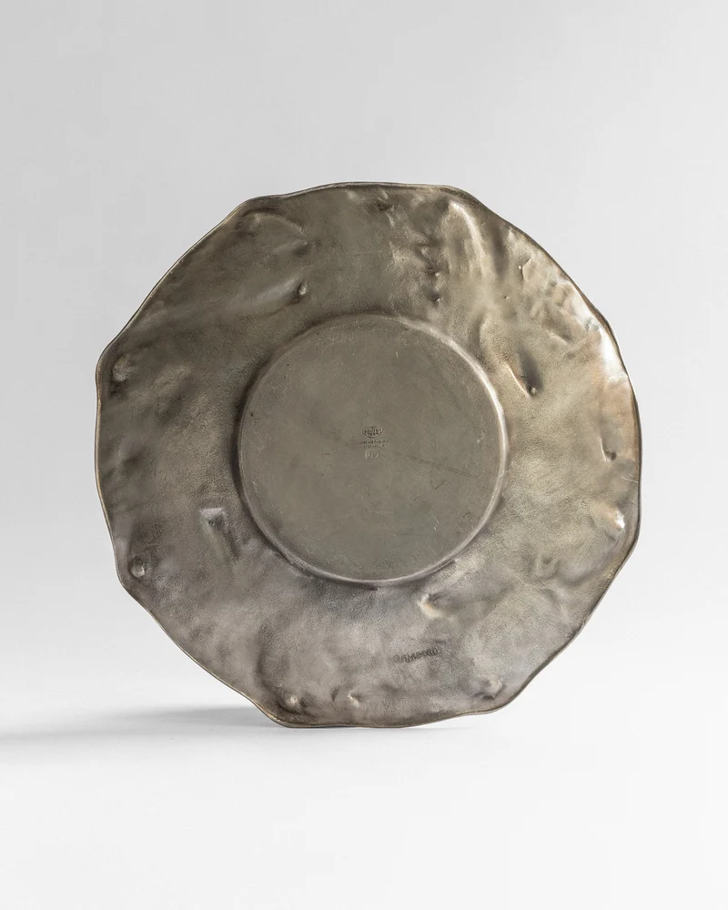 Large Art Nouveau-Style Pewter Plate by Olof Ahlberg, Sweden