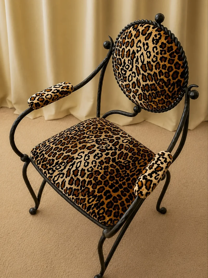 Pair of Galante Hammered Wrought Iron Armchairs