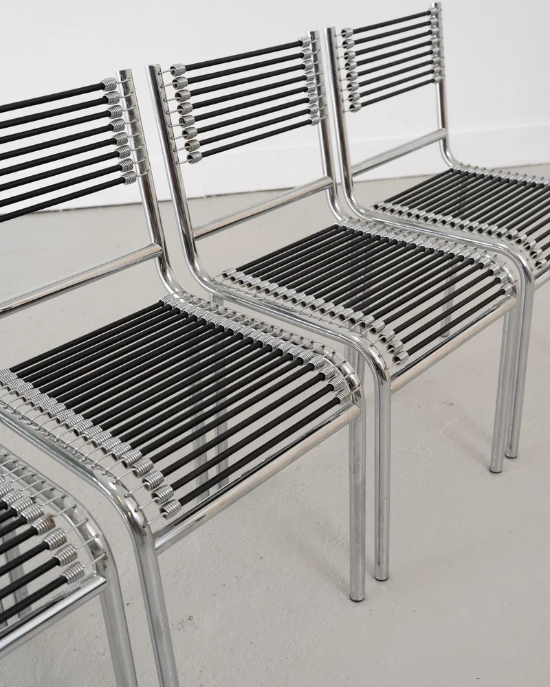 Set of Four Sandows Chairs by René Herbst, c.1980