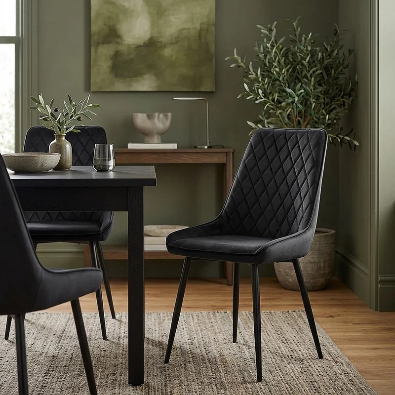 Chaise Velours - Chevy Noir