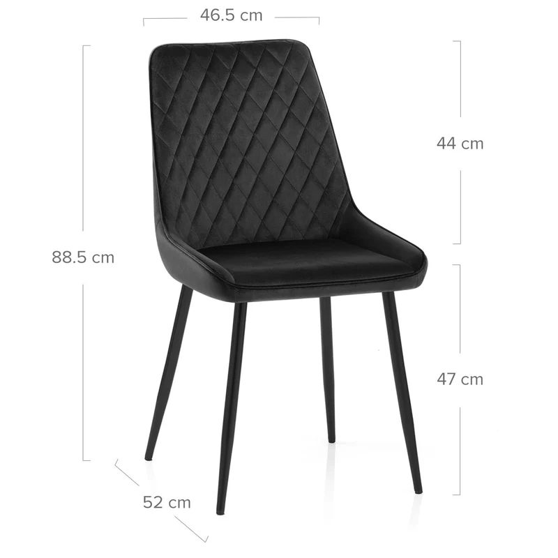 Chaise Velours - Chevy Noir