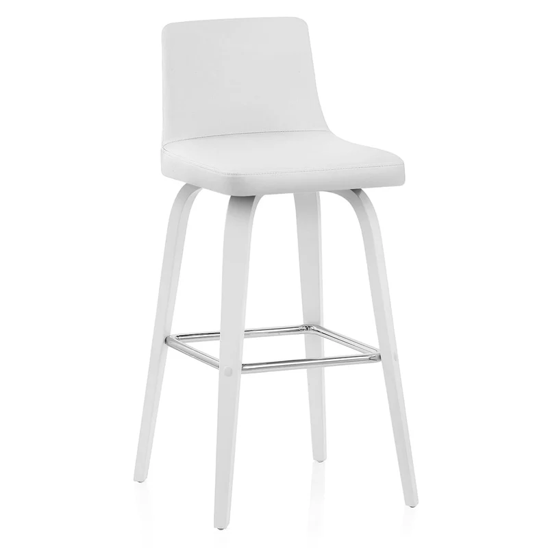 Tabouret Simili Cuir - Charlotte Blanc