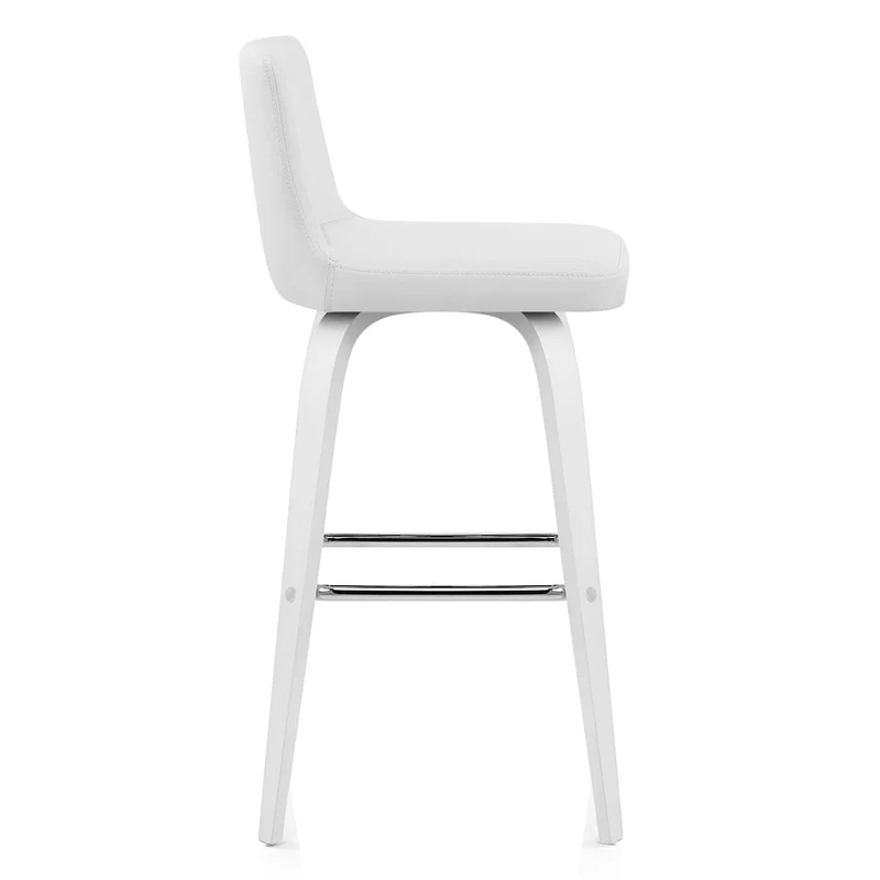 Tabouret Simili Cuir - Charlotte Blanc