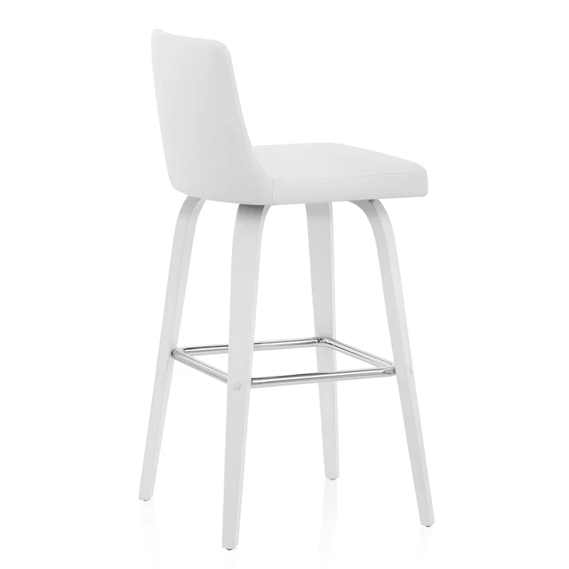 Tabouret Simili Cuir - Charlotte Blanc