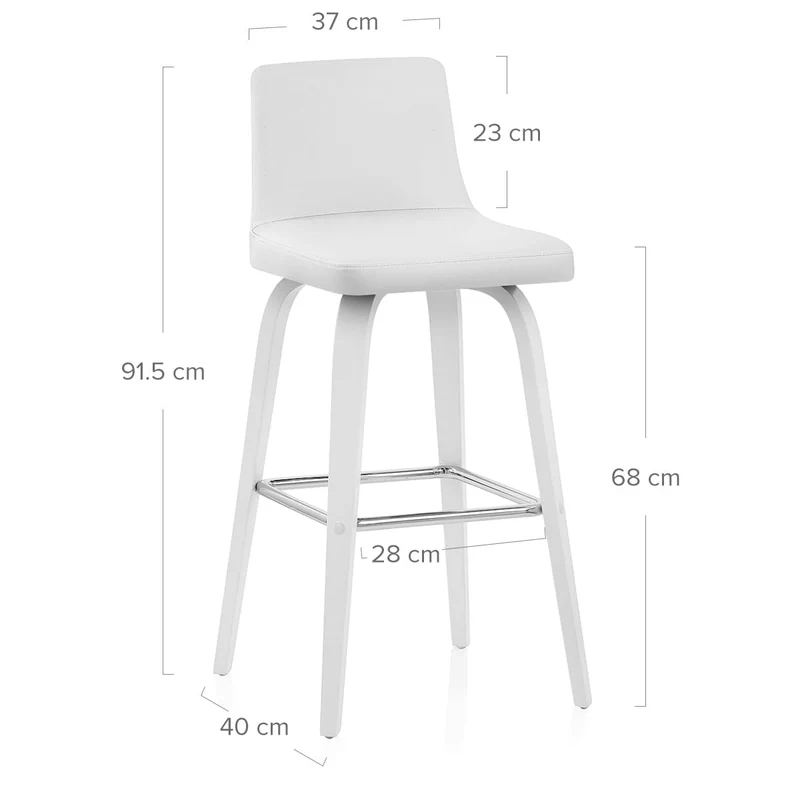 Tabouret Simili Cuir - Charlotte Blanc