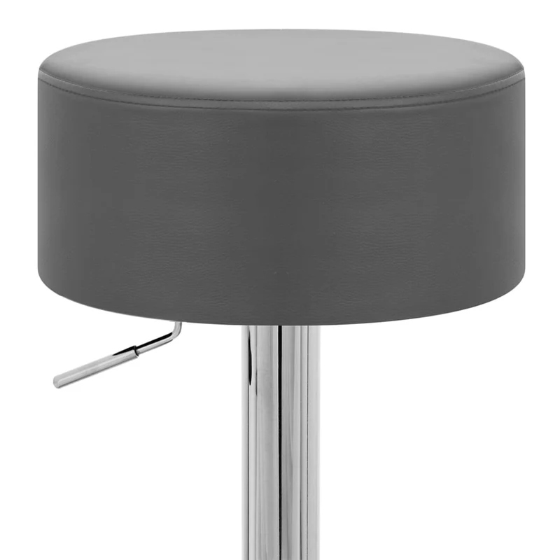 Tabouret Bas Faux Cuir Chrome - Bullet Gris
