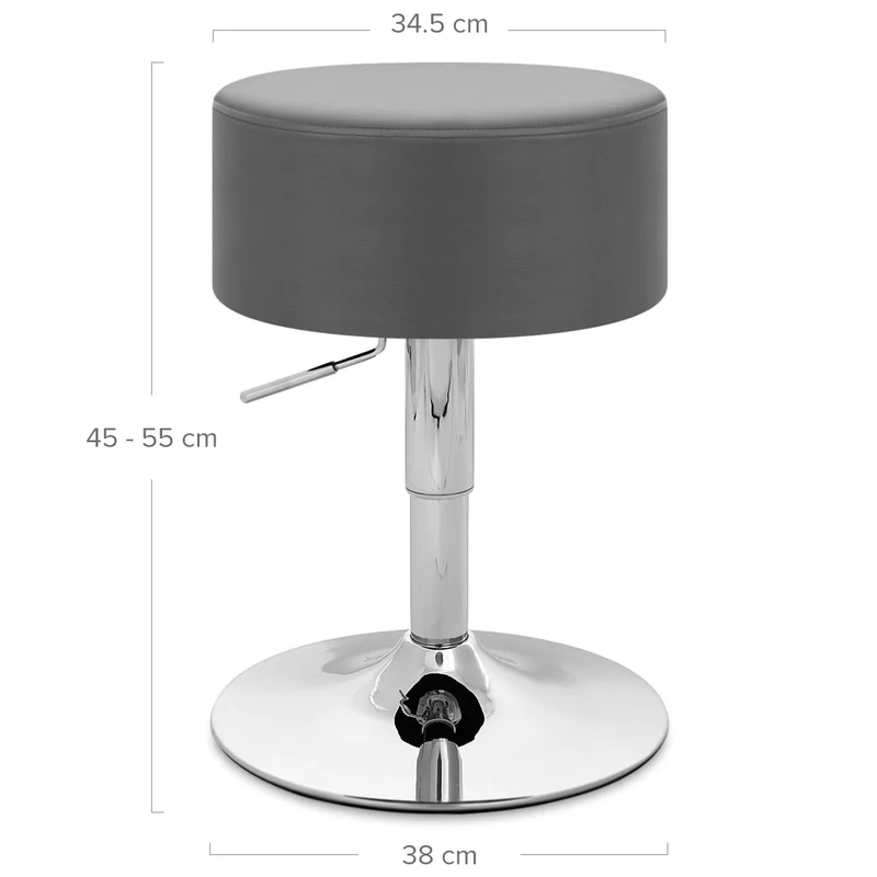 Tabouret Bas Faux Cuir Chrome - Bullet Gris