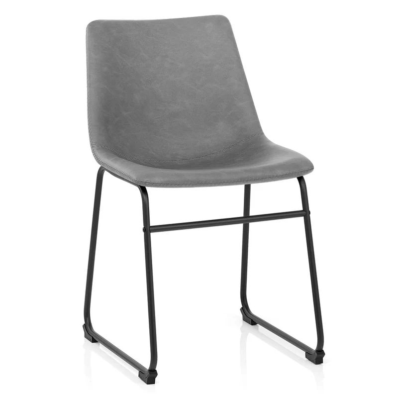 Chaise Simili Cuir - Bucket Gris
