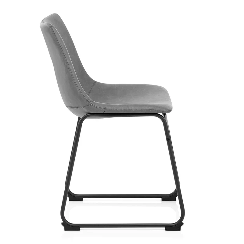 Chaise Simili Cuir - Bucket Gris