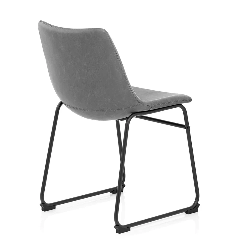 Chaise Simili Cuir - Bucket Gris